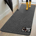 GORILLA GRIP SOAKSTOPPER Dog Door Mat, 70x24 Machine Washable Rug Absorbent Doormat Captures Moisture Mud Dirt, Quick Dry Soft Chenille Entryway Rugs Indoor Entrance Mats for Dog Paws, Charcoal by GorillaGrip