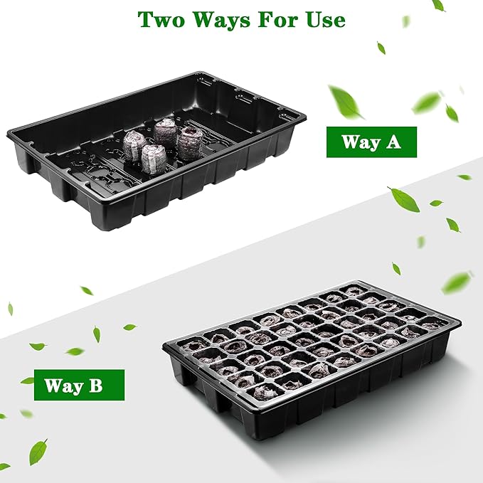 3 Pack Seed Starter Tray Kit with Grow Light Germination Trays with Humidity Dome, 120 Peat Pellets, Gardening Tools, Plant Labels, Plant Growing Trays for Seeds Growing Starting, Black - Image 6