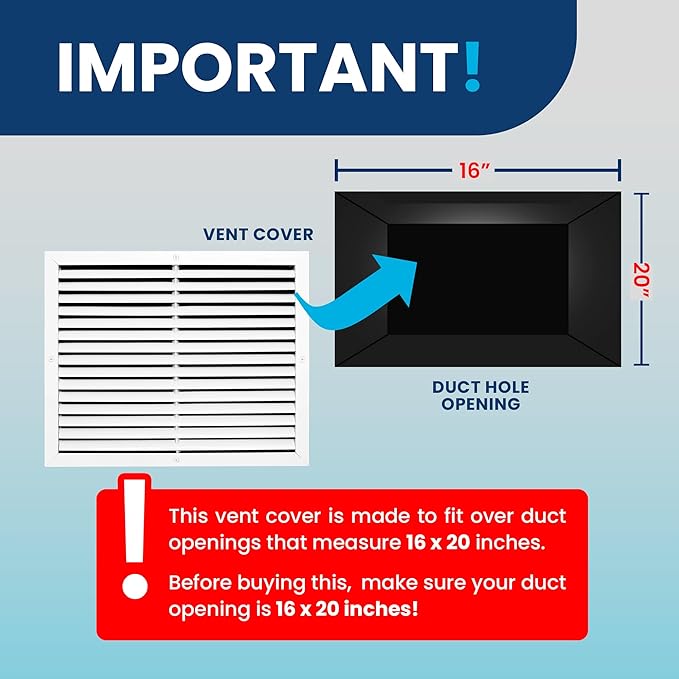 16x20 Inch (Duct Opening) Air Return Vent Cover Decorative – Premium Aluminum AC Vent Cover for Ceiling & Wall, Rustproof Grille, Ideal for Home HVAC Grille, Durable & Easy to Install by ACLAMINAIRE - Image 4