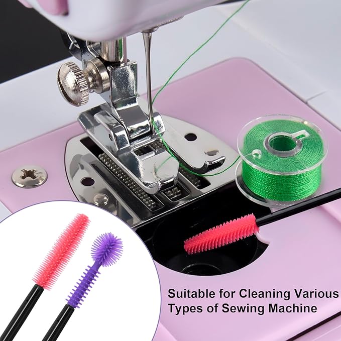 12pcs Silicone Crevice Cleaning Brushes, 3 Styles Small Sewing Machine Cleaner, Reusable Nook and Cranny Brushes for Keyboards, Gaps, Crafts - Purple Red - Image 3
