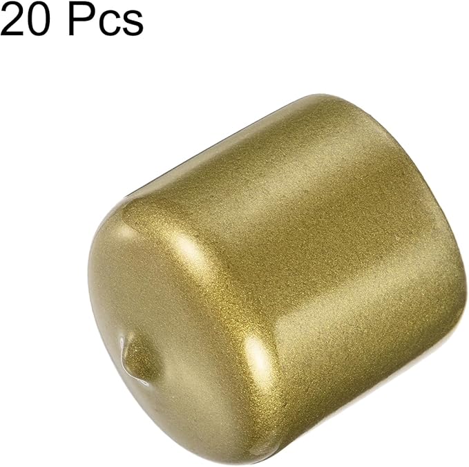 uxcell 20pcs Rubber End Caps 1 1/4"(32mm) ID Vinyl Round Tube Bolt Cap Cover Thread Protectors Gold - Image 2