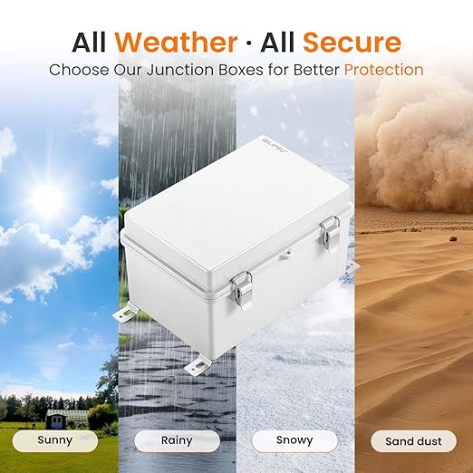 QILIPSU Waterproof Junction Box IP67 Outdoor Plastic Electrical Project Enclosure Weatherproof with Inner Door, Mounting Plate, Wall Brackets, Hinged Grey Cover 11.8"x7.9"x6.7" -D - Image 7