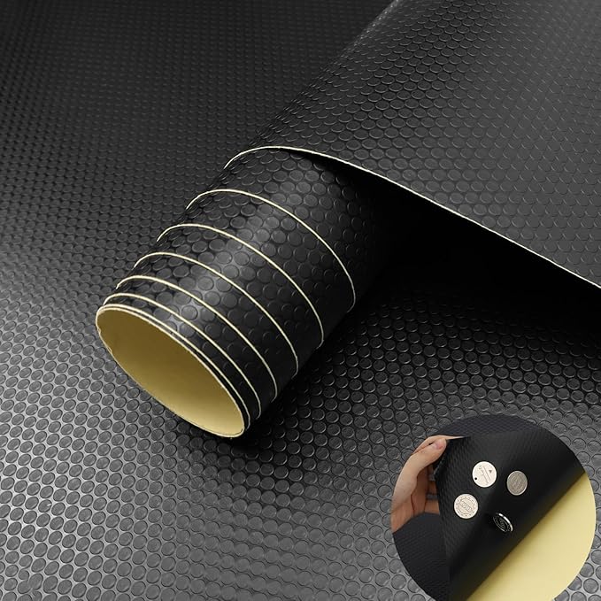 WochiTV Adhesive Shelf Liner 23.6 X 120 Inches Peel and Stick Kitchen Liner for Cabinets, Drawers Removable Protector Mat Waterproof Contact Covering for Dresser Pantry Countertops Shelves, Black by WochiTV