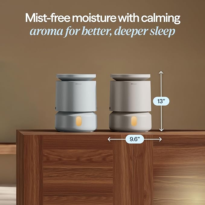 BLUEAIR Room Humidifier - DreamWell - 48Hr Top-Fill Mist-Free InvisibleMist Technology Aroma Stone for Essential Oils and Soothing Mood Lighting - Quiet Operation for Bedroom and Home Use, Grey - Image 3