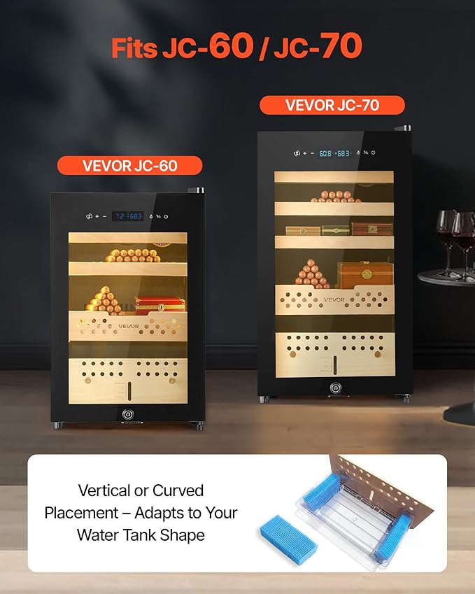 VEVOR Cigar Humidor Humidifier Replacement Filter, 2 Packs Humidifying Pad Compatible with JC-60/JC-70 Cigar Humidor Water Tank, 3D Multi-Layer Honeycomb Mesh, Cut-to-Fit for Your Humidor - Image 3