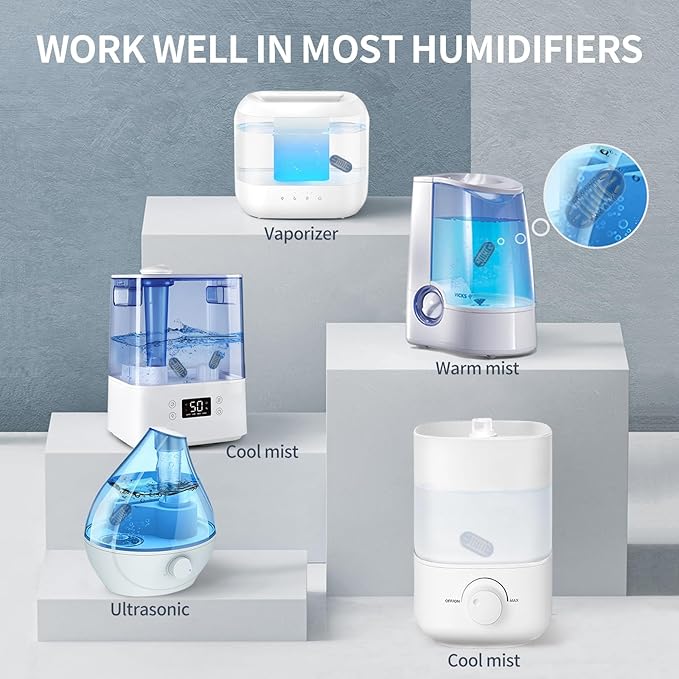 12-Pack Demineralization Cartridge for Humidifier Compatible with HoMedics Total-Comfort Ultrasonic Humidifier Demineralizer Tablets Filter Replacement for Water Decalcification, Remove Odor - Image 3