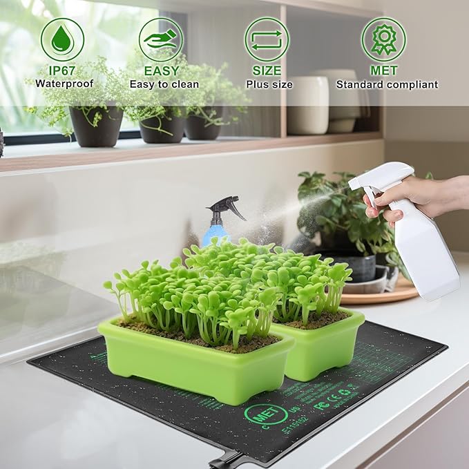 Seedling Heat Mat 20" x 20.75" Warm Hydroponic Plant for Indoor Gardening Germination Starting, Waterproof Durable - Image 7