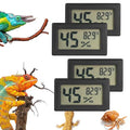 Reptile Thermometer and Humidity Gauge Digtal Terrarium Thermometer Rectangle Bearded Dragon Cage Accessories Reptile Temp and Humidity Gauge for Leopard Gecko Hermit Crab Gecko Lizard Etc 4pc by SerundoAuto