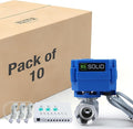 U.S. Solid Water Leak Detector - Water Alarm Leak Detect System with 3/4” Automatic Shut-Off NSF Certified 304SS Motorized Ball Valve, Controller and 3 Sensors and Sound Alarm(Pack of 10) by USSolid