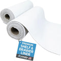 Drymate Premium Luxury Shelf & Drawer Liner, Thick Cushioned Fabric, Non-Adhesive, Absorbent, Waterproof, Slip-Resistant, Liners for Kitchen Cabinets, Cupboards (USA Made)(12”x59”)(2-Pack)(White) by Drymate