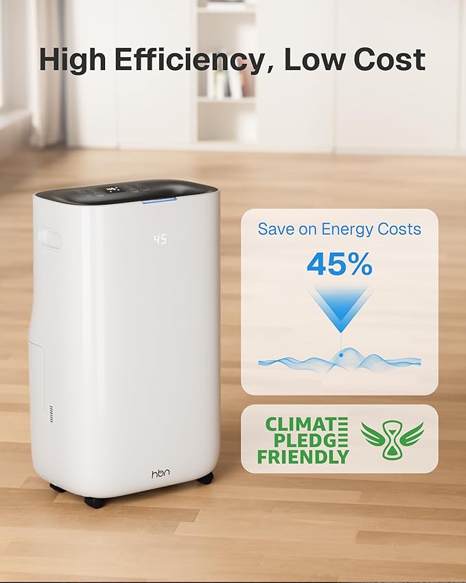 4500 Sq.Ft Dehumidifier for Basement and Large Rooms Max 80 Pint/Day Dehumidifiers with Drain Hose Smart Humidity Control 1.71Gallon Water Tank 24h Timer for Home, Bedroom, RV, Bathroom, - Image 4