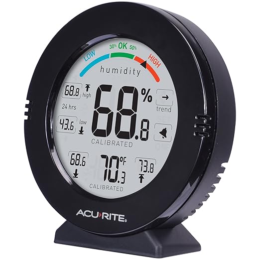 AcuRite 01080M Pro Accuracy Temperature and Humidity Gauge with Alarms, Black by AcuRite