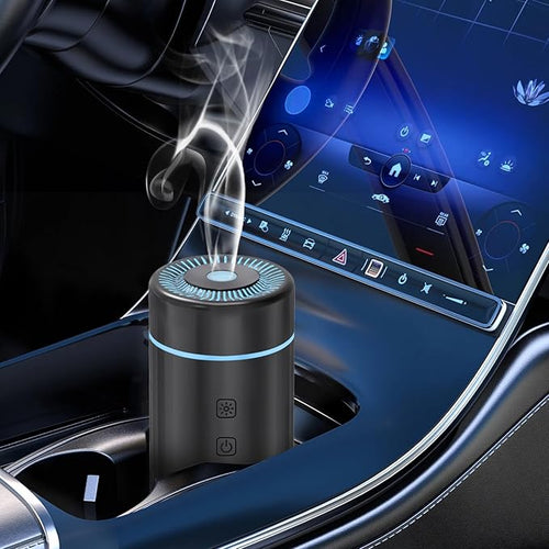 100ML Car Diffuser, USB Rechargeable Battery Operated, Powered Cordless Essential Oil Humidifier, 7 LED Color Lights 2 Timer Modes for Car Outdoor Home (Black) by SEEDSEEL