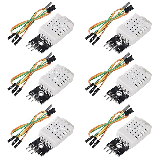 6pcs DHT22 Digital Temperature and Humidity Sensor Module AM2302 Temperature Humidity Monitor Sensor Replace SHT11 SHT15 for DIY Electronic Practice by AEDIKO