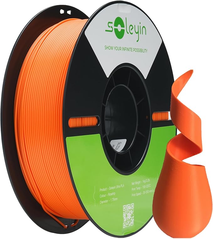 Soleyin Ultra PLA Filament 1.75mm PLA 3D Printer Filament High Speed 30-600mm/s Dimensional Accuracy +/- 0.02mm, 1kg Spool (2.2lbs)-Rosehip by Skouphy