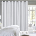 Hiasan Sliding Glass Door Blackout Curtains for Privacy,Thermal Insulated Grommet Curtain for Room Divider,Shared Office Space,1 Drape Panels Sewn with Tiebacks,8.3ft Wide x 7ft,Greyish White by Hiasan