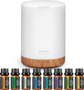 InnoGear Aromatherapy Diffuser & 8 Essential Oils Set, 300ml Premium 5-in-1 Ultrasonic Essential Oil Diffusers Scent Humidifier Aroma Diffuser Vaporizer Auto-Off Timer for Room Office Home, Yellow by InnoGear