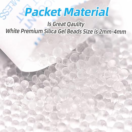 60Pcs 10 Gram Silica Gel Packs, Food Grade Moisture Absorbers, Silica Packets,Moisture Absobering for Food Storage,Desiccant Packs - Image 3