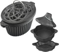2-in-1 Wood Stove Steamer/Humidifier with Garlic Roaster & Saucepan Pot, Dual-Layer Design for Steaming, Baking, Stove Protection & Multi-Functional Cooking (1.4 Qt + Compact Size) by Unknown