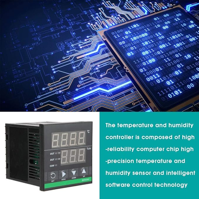 Temperature and Humidity Controller, Digital Temperature and Humidity Controller MH0302 Panel Mounted with Sensor, Temperature Controllers - Image 9