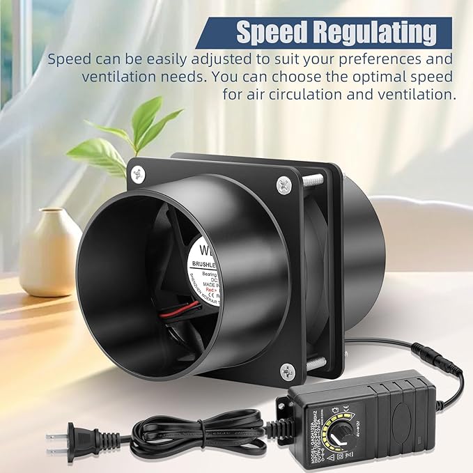 80mm x 25mm 3 Inch Duct Household Ventilation 12V Exhaust Fan with Speed Controller for DIY Greenhouse 3D Print Smoke Paint Fume Extractor-D8025 - Image 2