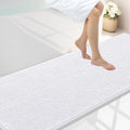 Smiry Luxury Chenille Bathroom Rugs 70x24, Extra Soft and Absorbent Shaggy Bath Mat, Machine Washable, Non-Slip Plush Carpet Runner for Tub, Shower, and Floor, Home Decor Accessories, White by Smiry