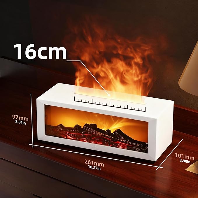 Fireplace Aroma Essential Oil Diffuser, 150ml Ultrasonic Humidifier, Scent Aroma Diffuser with Remote Control & Timer for Home, Bedroom, Office, Yoga - Image 2
