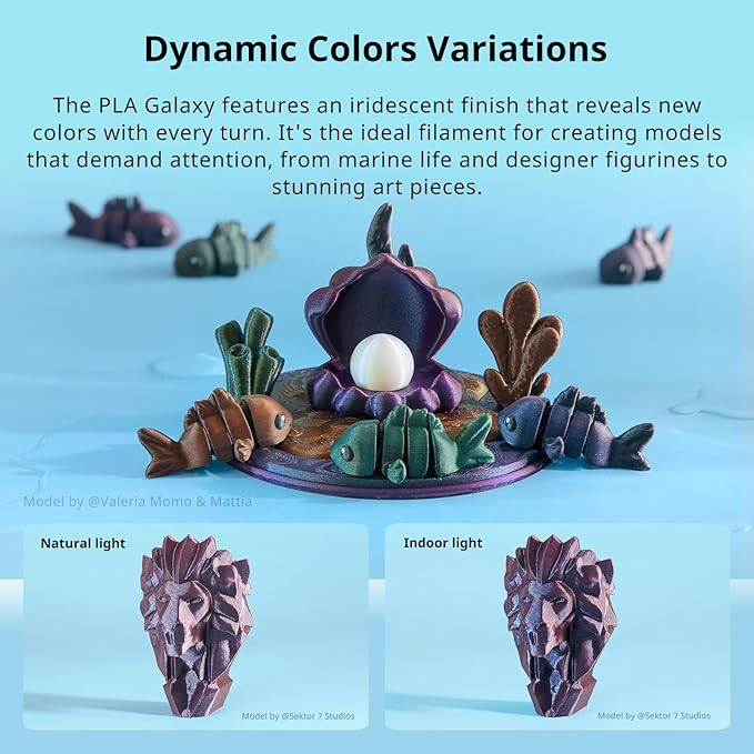 ANYCUBIC Galaxy PLA 3D Printer Filament, Sparkle Glitter PLA, 3D Printing PLA Filament 1.75mm Dimensional Accuracy +/- 0.03mm, 1KG Spool (2.2 lbs), Galaxy Purple - Image 3