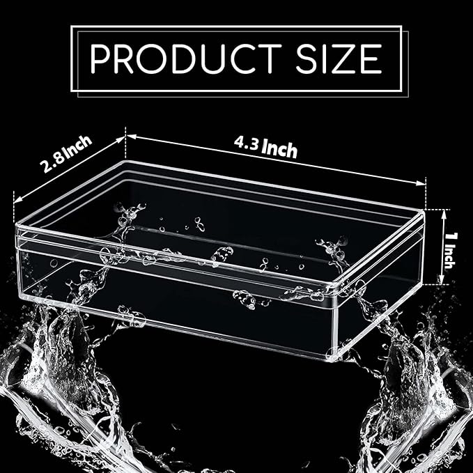 Clear Acrylic Box with Lids, 4 Pack 4.3x2.7x1 Inch Plastic Square Cube Candy Boxes Acrylic Storage Box for Wedding, Valentine's Day Party, Treats, Coin, Jewelry Accessories - Image 2