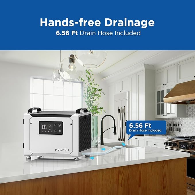70 Pints Commercial Dehumidifier with Drain Hose, Compact Crawl Space Dehumidifiers for Basement and Home, Energy Star Certified, Automatic Defrost - Image 3