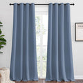 NICETOWN Stone Blue Room Darkening Curtain Panels 96" Length for Bedroom Living Room, Thermal Insulated Blackout Draperies for Home Decoration, Total Privacy (55" Width, 2 Pieces) by NICETOWN
