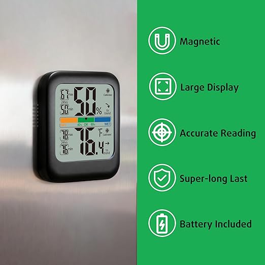 G.CATACC Digital Hygrometer Indoor Thermometer Humidity Meter Gauge, Room Thermometer Temperature and Humidity Monitor for House, Baby Nursery, Greenhouse, Reptile - Battery Included - Image 5