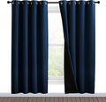 NICETOWN Moroccan Blue Full Shade Curtain Panels, Pair of Energy Smart & Noise Blocking Out Blackout Drapes for Dining Room Window, Thermal Insulated Guest Room Lined Window Dressing(55 x 78 inch) by NICETOWN