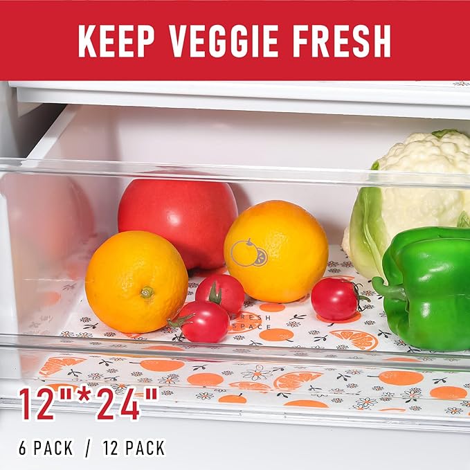 Cooyes Shelf Liners, 2-in-1 Non-Slip Fridge Mats, Absorb Excess Moisture, No-BPA Multiple Sizes for Glass Shelves, Kitchen Cabinets, Drawers (12 W x 24 L Inches, Dasiy-12 Pack) - Image 4