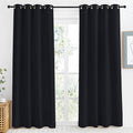 NICETOWN Black Blackout Curtain 86 inch Length, W55 x L86 Inch, 8 Grommets Top, 1 Piece, Thermal Insulated Modern Window Treatment Soundproof Drape Panel for Bedroom/Living Room by NICETOWN