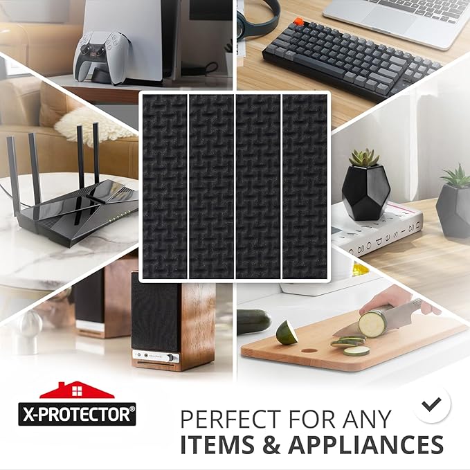 X-PROTECTOR Non-Slip Furniture Pads 8 PCS 1.5” x 5” - Rubber Furniture Grippers - Self-Adhesive Floor Protectors Grips for Furniture Feet! - Image 2