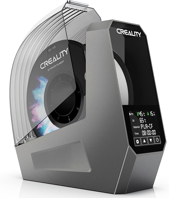 Creality Filament Dryer, Space Pi Filament Storage Box -Double 360° Heating and 110W PTC Heater LCD Touch Screen One-Key Set 3D Printer Filament, Dehydrator 1.75/2.85/3mm with 1KG PETG Black by Creality