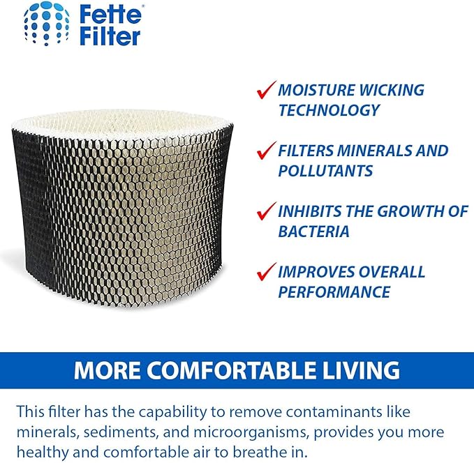 Fette Filter - HWF75 Replacement Wicking Filter Compatiable with Holmes Filter D HWF75 HWF75CS HWF75PDQ-U HF222 & Sunbeam Cool Mist Humidifier Models 3000 Series. Pack of 4 - Image 5