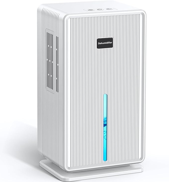Dehumidifiers for Home, Upgraded 101OZ Dehumidifier (800 sq.ft), Quiet Dehumidifier for Basement, Bedroom, Bathroom, RV, Closet with Auto-off, Sleep Mode, 7 Colorful LED Light, Small Portable, White by Unknown