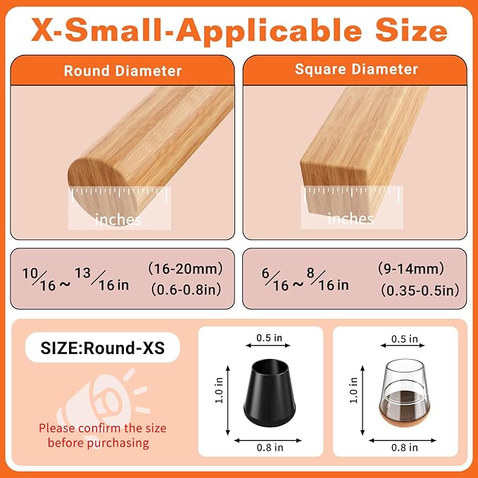 24 Pcs Silicone Chair Leg Floor Protectors Extra Small，Purple Chair Leg Covers to Protect Wood/Tile/Floors Scratches,Felt Pads Chair Leg Caps No Noise - Image 2