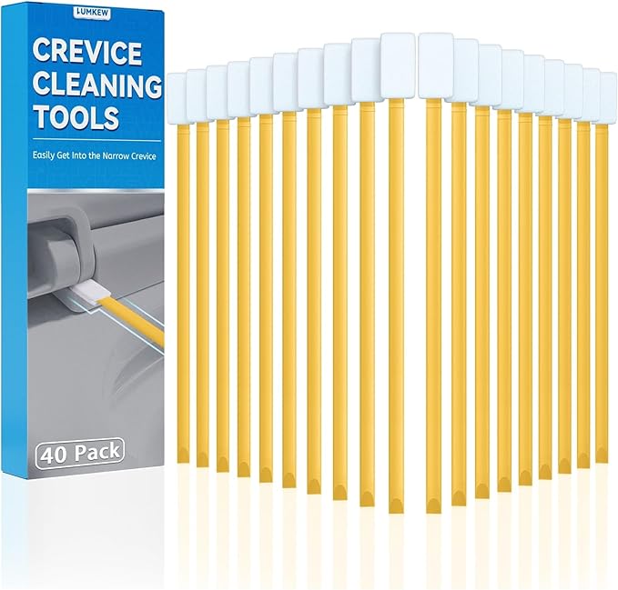 40pcs Crevice Cleaning Brush Tool, Disposable Toilet Brush for Toilet Seat Gaps, Crack and Crevice Cleaner Tool (Orange) by Lumkew