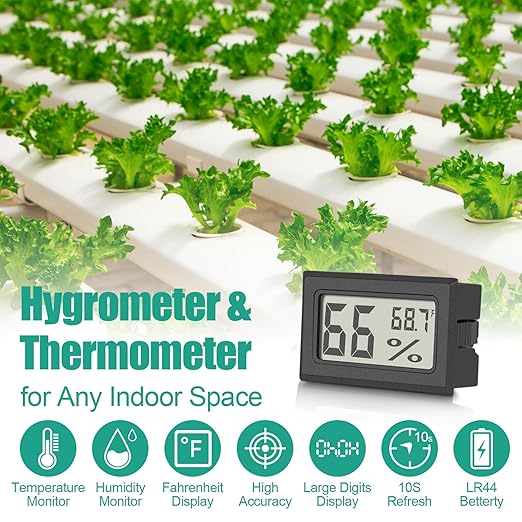 Vaikby 6-Pack Mini Digital Thermometer Hygrometer, Indoor Humidity Monitor, Temperature Humidity Gauge Meter with Fahrenheit (℉) for Greenhouse, Garden, Cellar, Closet, Fridge - Image 2