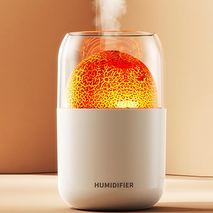 Portable Mini Humidifier, 300ml Small Cool Mist Humidifier, USB Personal Desktop Humidifier for Baby Bedroom Travel Office Home, Auto Shut-Off, 2 Mist Modes, Super Quiet by VolcanoHumidifier