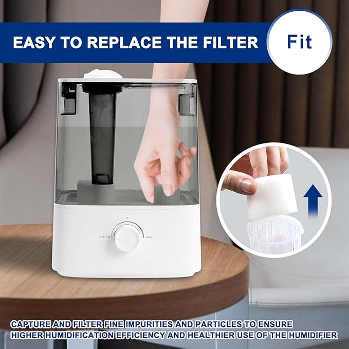 Top-Fill Humidifier Replacement Filter Compatible with Levoit Dual150 Dual200S Classic160 Classic300(S) LV600S LV600HH OasisMist450S OasisMist600S Superior 6000S - 10 Filters and 2 Clean Fish - Image 5