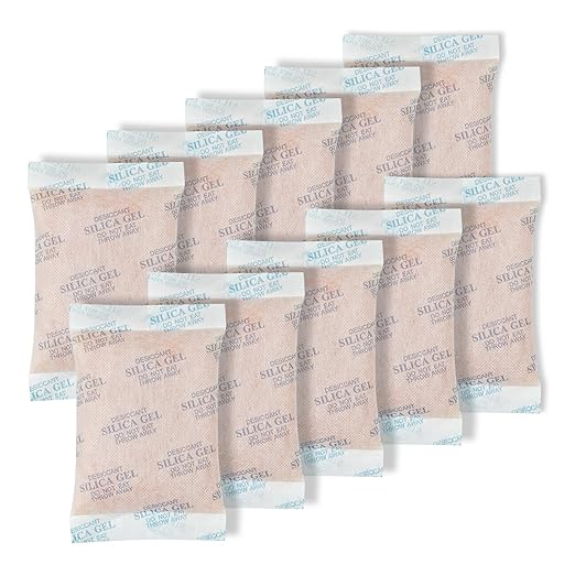 100 Gram (10 Packets) Silica Gel Packets, Desiccant Packs Silica Gel Desiccant Packets for Storage Rechargeable Moisture Absorbers Bags with Indicating Beads by ROOMLINE