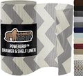 GORILLA GRIP powerGRIP Drawer Shelf and Cabinet Liner, Thick Strong Hold, Non-Adhesive Liners Protect Kitchen Cabinets and Cupboard, Bathroom Drawers, Easy Install, Breathable Mat, 20" x30', Chevron by GorillaGrip