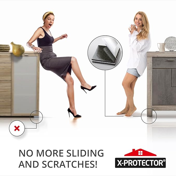 Non Slip Furniture Pads X-PROTECTOR - 8 PCS 4" - Premium Furniture Grippers! Rubber Feet Hardwood Floor Protectors for Furniture Legs - Couch Stoppers - Keep Your Furniture in Place Forever! - Image 6