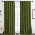 NICETOWN Patio Blackout Curtain Panels - Extra Wide Sliding Door Thermal Insulated Drape, Privacy Room Divider Curtain for Bedroom Office (Olive Green, 66 x 118 Inch Long) by NICETOWN