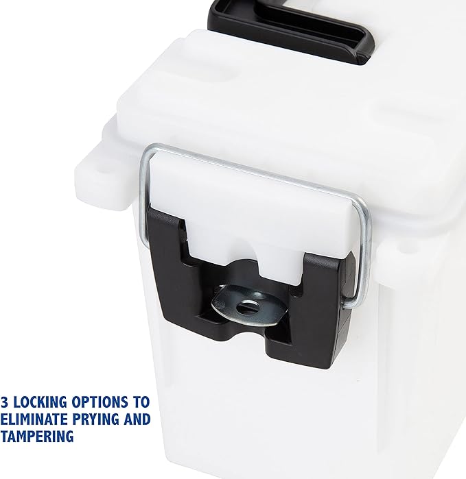 Sheffield 12634 Field Box, Pistol, Rifle, or Shotgun Ammo Storage Box, Tamper-Proof Locking Ammo Can, Water Resistant, Made in The U.S.A, Stackable, White - Image 5