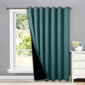 NICETOWN 100% Blackout Patio Sliding Door Curtain, Wide Lined Drape, Keep Warm Drapery, Sliding Glass Door Panel for Night Shift（Bright Sea Teal, 1 Panel, 100 inches Wide x 84 inches Long by NICETOWN